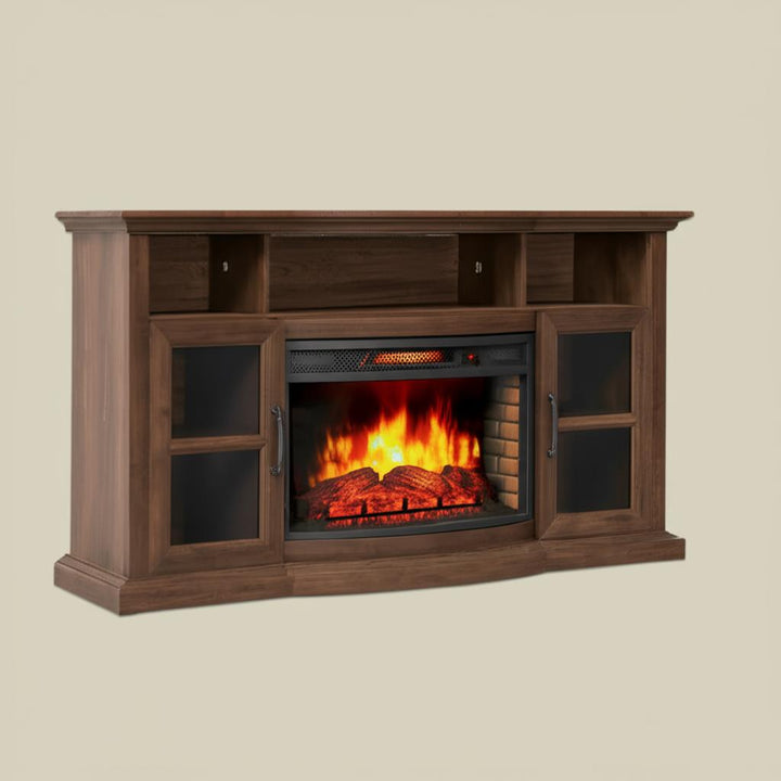 Home Decorators Collection Barden 59" Freestanding Electric Fireplace TV Stand - Antique Coffee