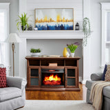 Home Decorators Collection Barden 59" Freestanding Electric Fireplace TV Stand - Antique Coffee