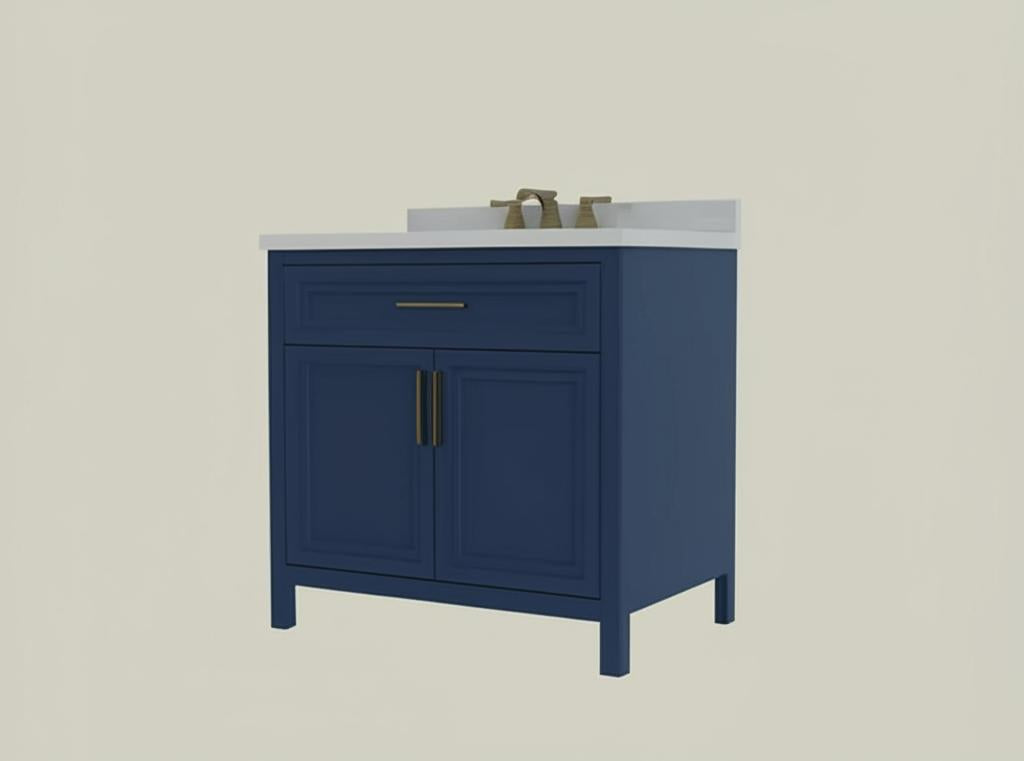 Home Decorators Collection Mayfield 36" Grayish Blue Vanity with Engineered Stone Top