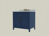 Home Decorators Collection Mayfield 36" Grayish Blue Vanity with Engineered Stone Top