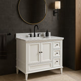 Home Decorators Collection Merryfield 37" Single Sink White Bath Vanity with Carrara Marble Top