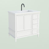Home Decorators Collection Merryfield 37" Single Sink White Bath Vanity with Carrara Marble Top