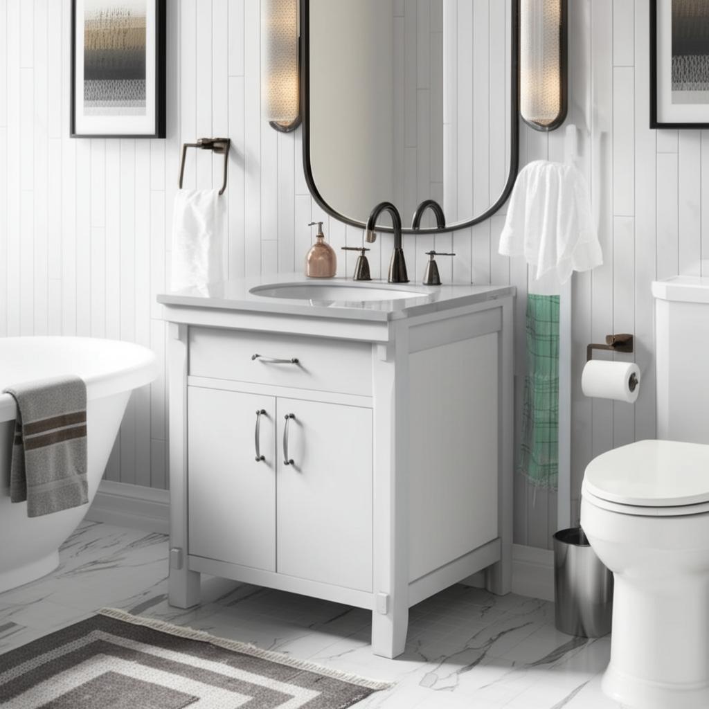 Home Decorators Collection Bellington 30" Single Sink Bathroom Vanity with Engineered Stone Top
