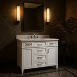 Home Decorators Collection Caville 48-inch White Bathroom Vanity with Carrara Marble Top