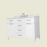 Home Decorators Collection Caville 48-inch White Bathroom Vanity with Carrara Marble Top
