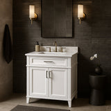 Home Decorators Collection Caville 30" Single Sink Vanity with Carrara Marble Top