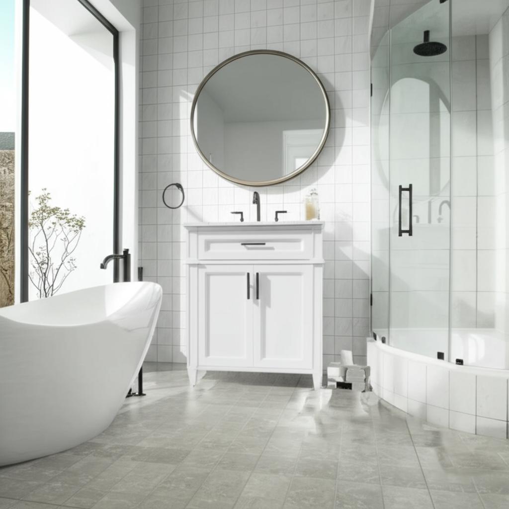 Home Decorators Collection Caville 30" Single Sink Vanity with Carrara Marble Top