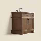 Home Decorators Collection Cherrydale 36" Almond Latte Vanity with Marble Top
