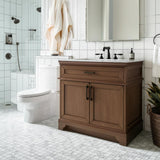 Home Decorators Collection Cherrydale 36" Almond Latte Vanity with Marble Top