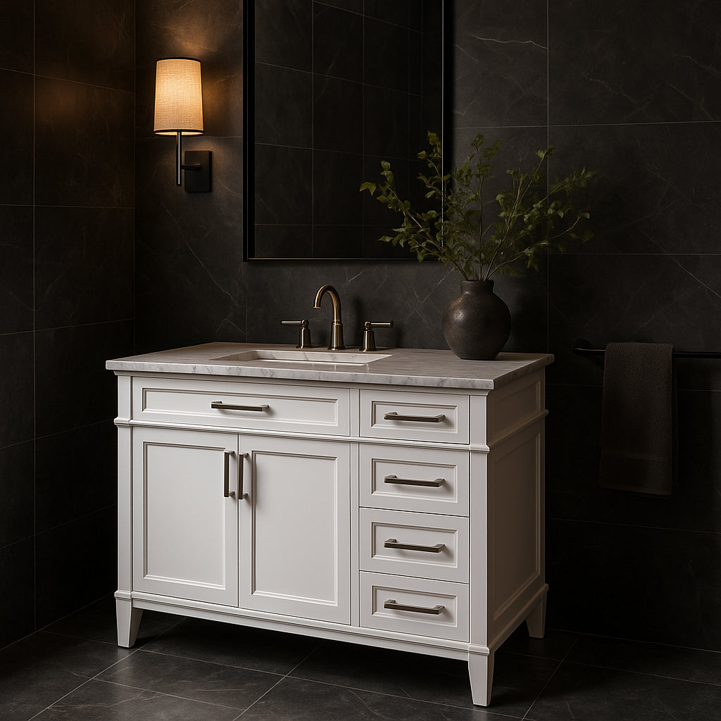 Home Decorators Collection Caville 42-inch Single Sink Vanity with Carrara Marble Top