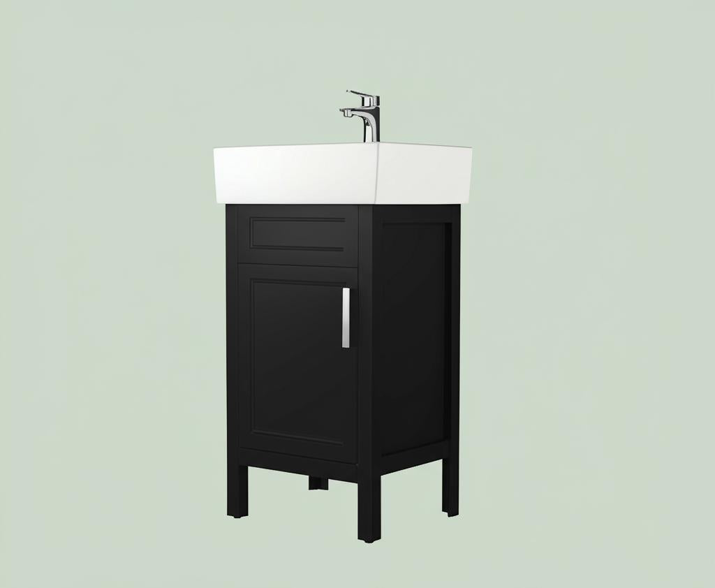 Home Decorators Collection Arvesen 18" Single Sink Espresso Vanity with Ceramic Top