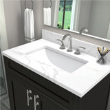 Home Decorators Collection Calacatta White Vanity Top with Rectangular Sink