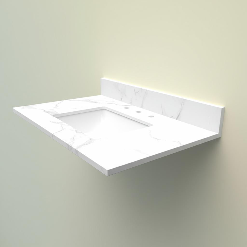 Home Decorators Collection Calacatta White Engineered Marble Vanity Top