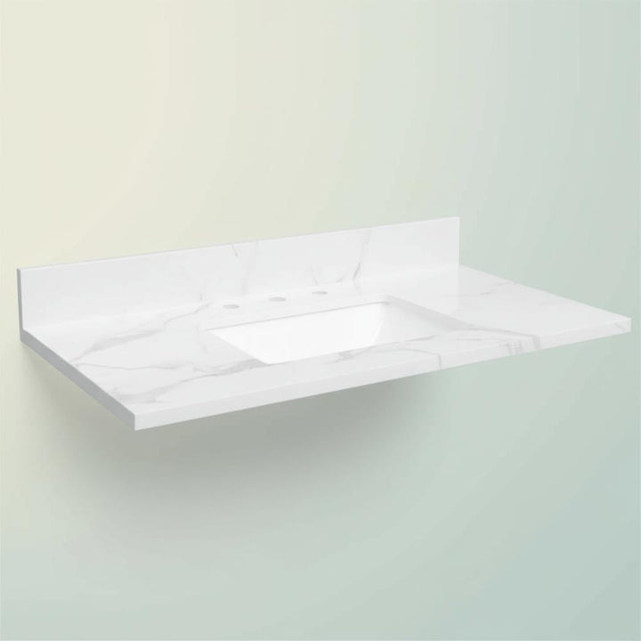 Home Decorators Collection 37" Calacatta White Engineered Marble Vanity Top