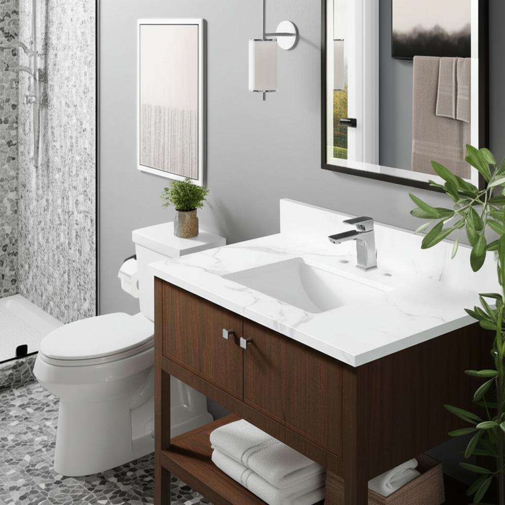 Home Decorators Collection 37" Calacatta White Engineered Marble Vanity Top