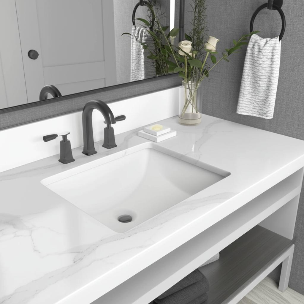 Home Decorators Collection 43" Engineered Stone Vanity Top - Calacatta White