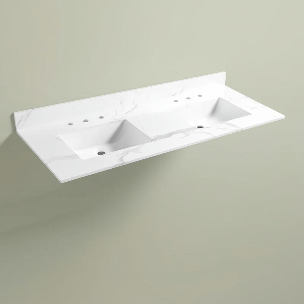 Home Decorators Collection 61" Double Sink Vanity Top in Calacatta White
