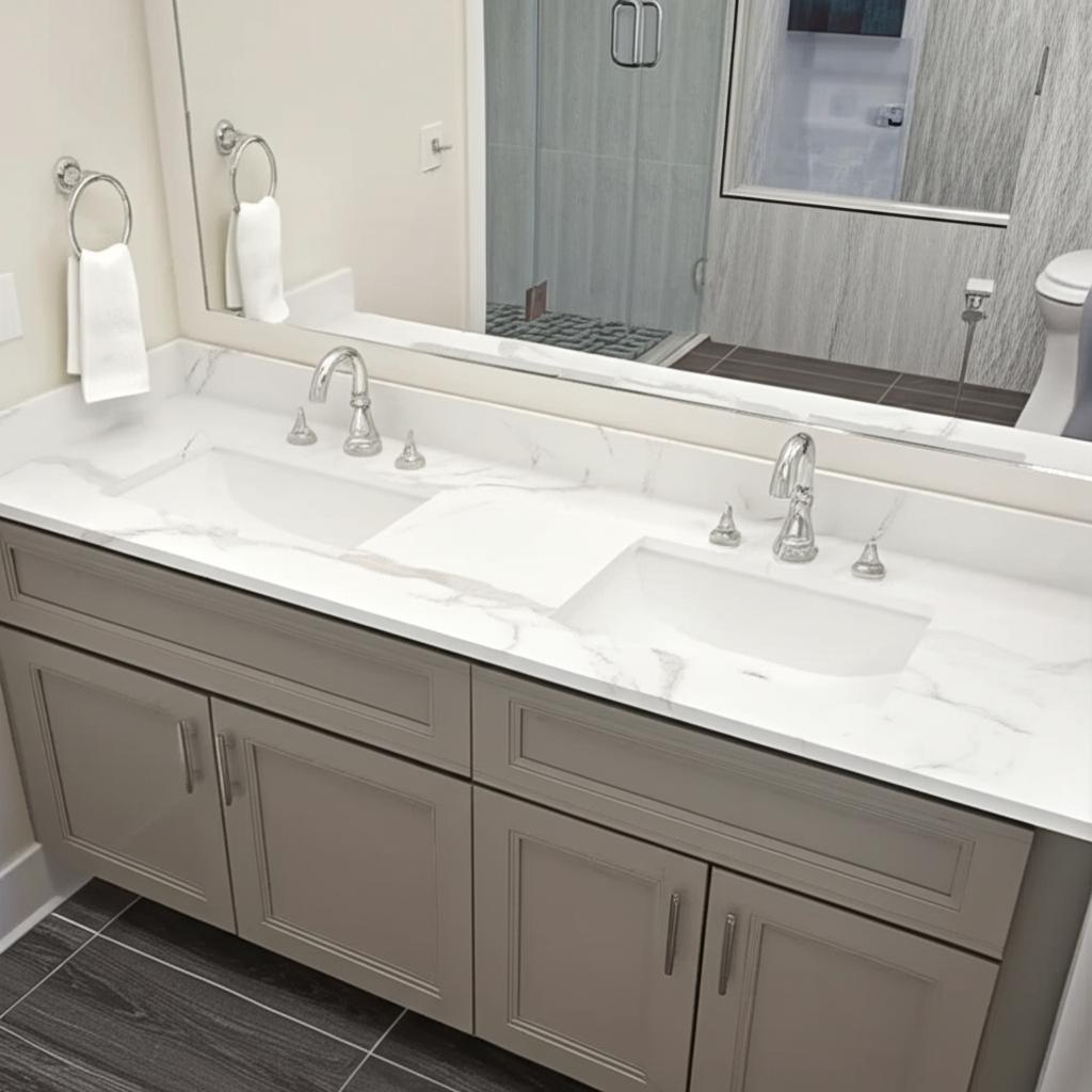 Home Decorators Collection 61" Double Sink Vanity Top in Calacatta White