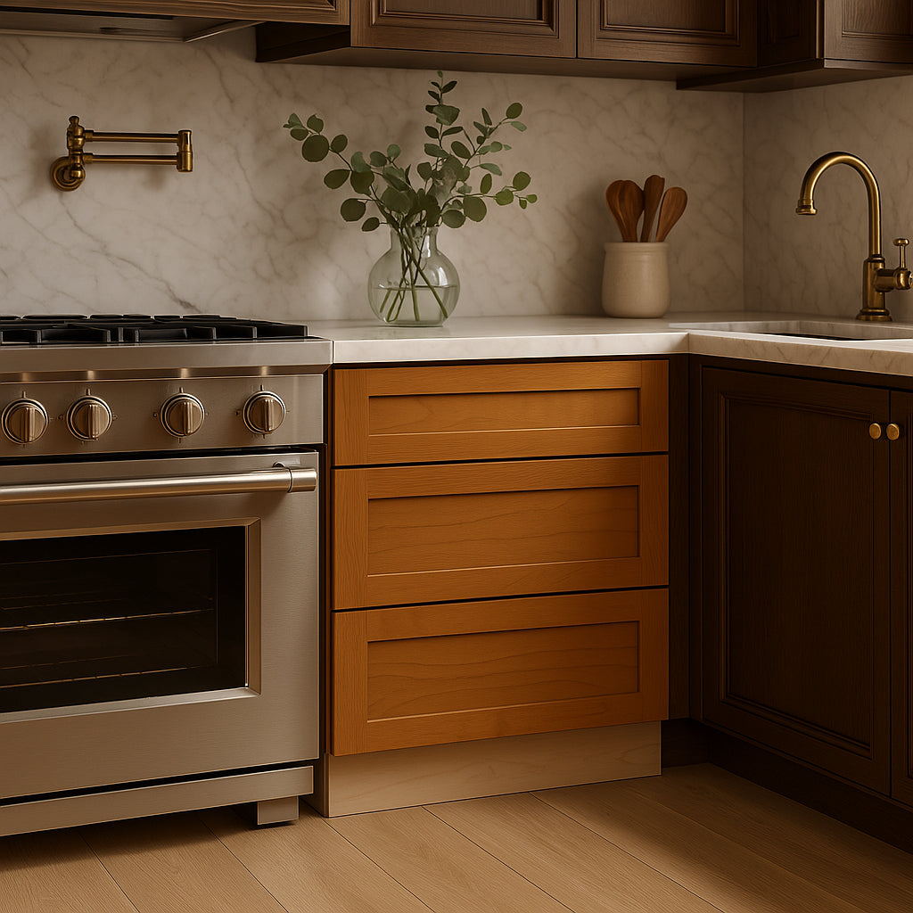Home Decorators Collection Newport Cooktop Base Cabinet in Cinnamon