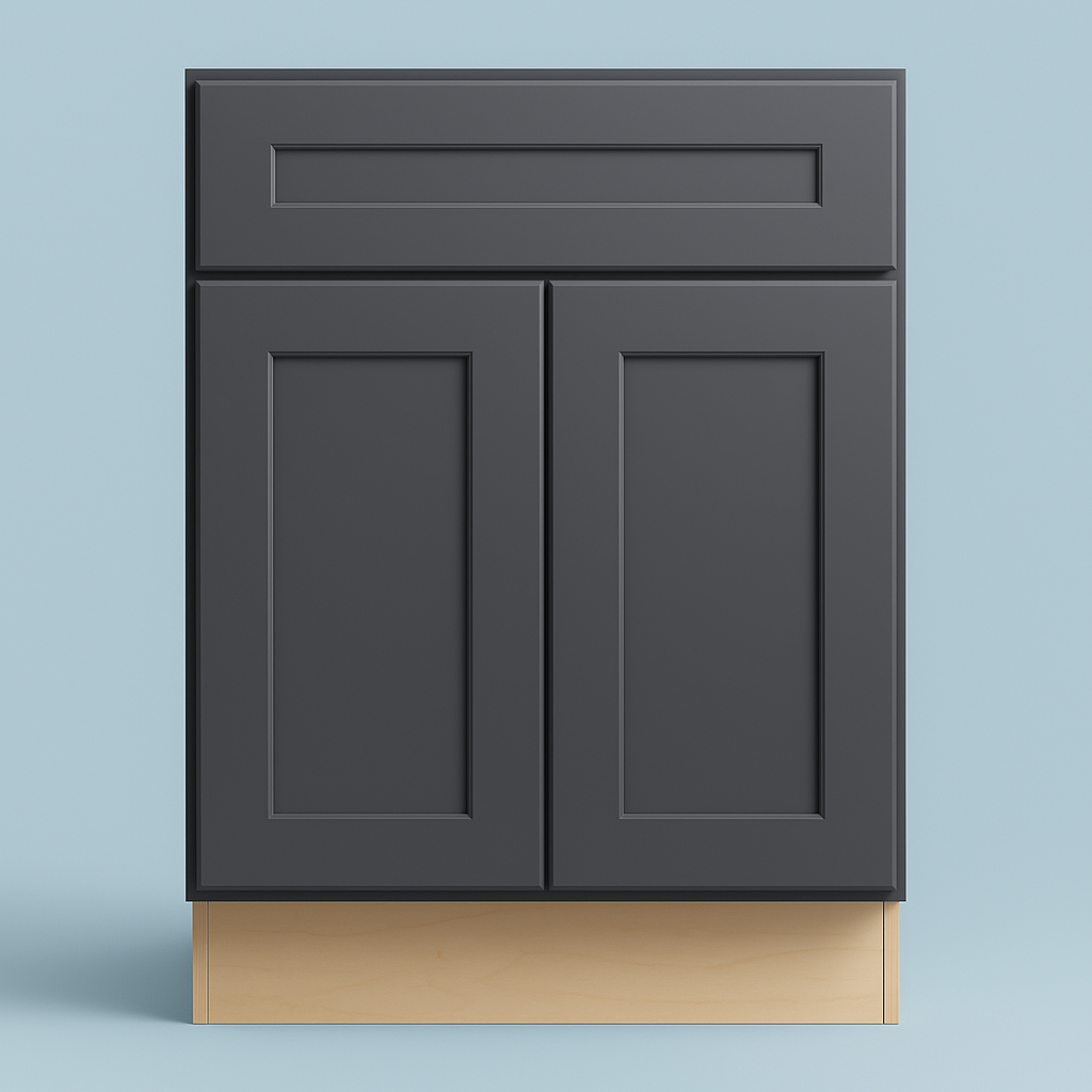 Home Decorators Collection Newport 30 in. W x 24 in. D x 34.5 in. H Assembled Plywood Base Kitchen Cabinet in Deep Onyx with Soft Close