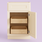 Home Decorators Collection Newport 18 in. W x 24 in. D x 34.5 in. H Assembled Plywood Base Kitchen Cabinet in Blended Cream with Soft Close