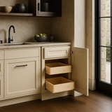 Home Decorators Collection Newport 18 in. W x 24 in. D x 34.5 in. H Assembled Plywood Base Kitchen Cabinet in Blended Cream with Soft Close
