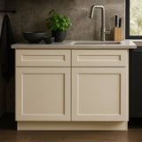 Home Decorators Collection Newport 33 in. W x 24 in. D x 34.5 in. H Assembled Plywood Base Kitchen Cabinet in Blended Cream with Soft Close