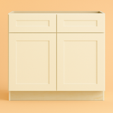 Home Decorators Collection Newport 33 in. W x 24 in. D x 34.5 in. H Assembled Plywood Base Kitchen Cabinet in Blended Cream with Soft Close