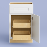 Home Decorators Collection Newport 18 in. W x 24 in. D x 34.5 in. H Assembled Plywood Base Kitchen Cabinet in Pacific White with Soft-Close RH