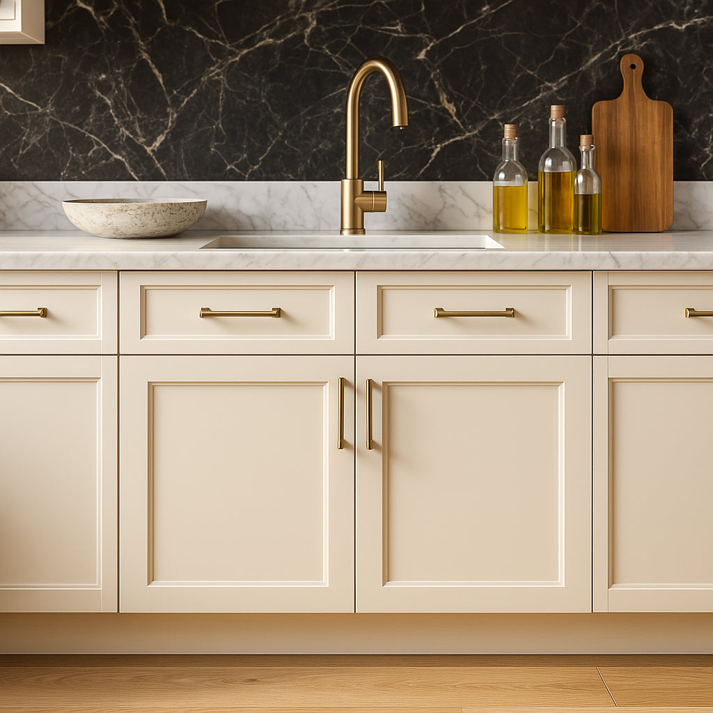 Home Decorators Collection Newport 36 in. W x 24 in. D x 34.5 in. H Assembled Plywood Base Kitchen Cabinet in Blended Cream with Soft Close