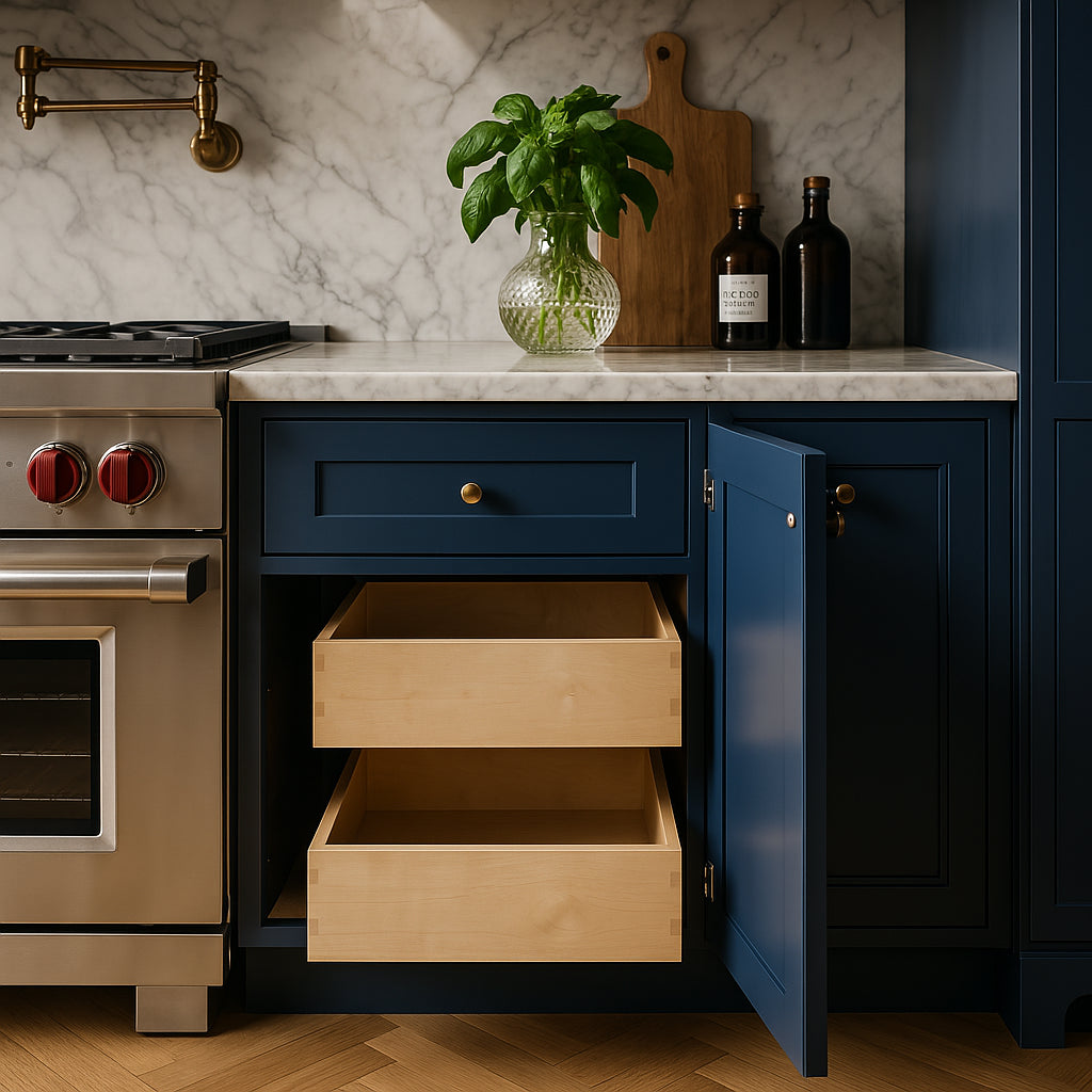 Home Decorators Collection Newport Mythic Blue Kitchen Cabinet
