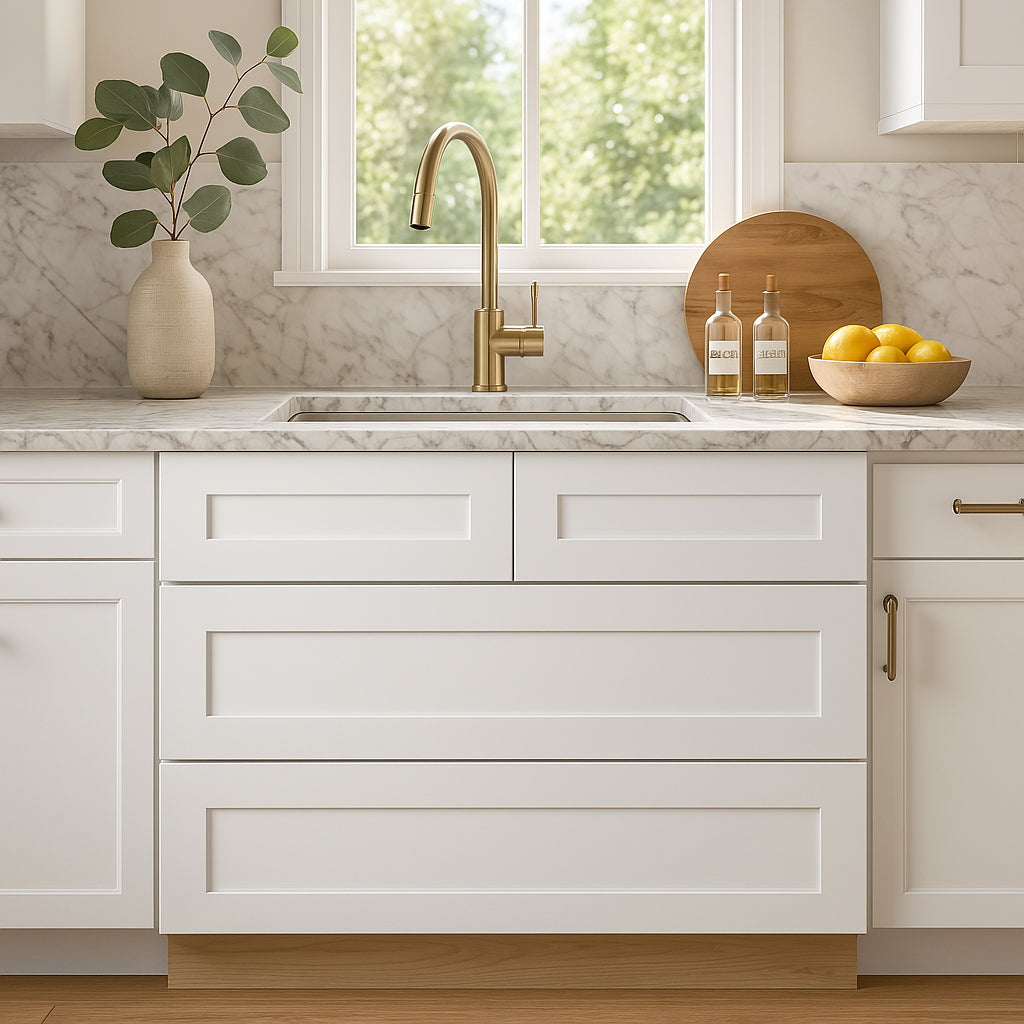 Home Decorators Collection Newport 36" Cooktop Base Cabinet in Pacific White