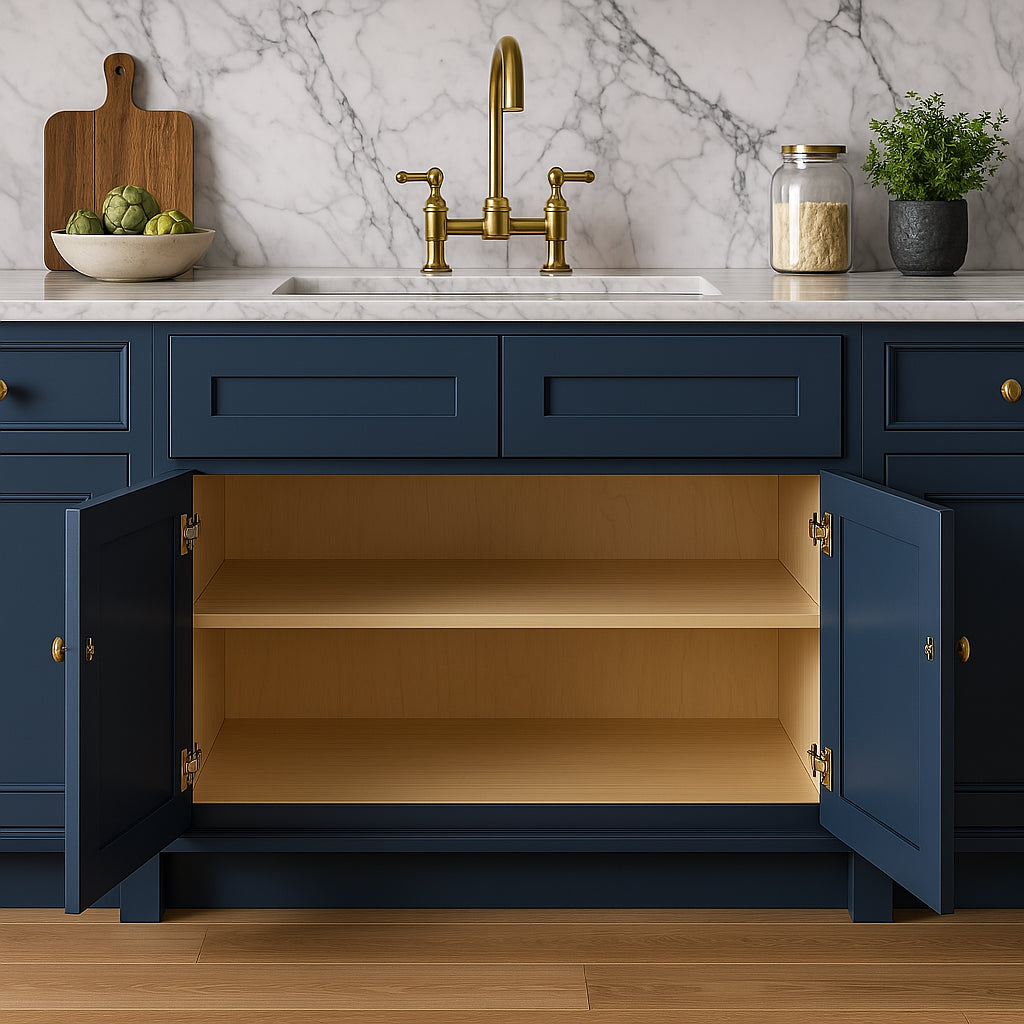 Home Decorators Collection Newport 36" Mythic Blue Soft Close Kitchen Cabinet
