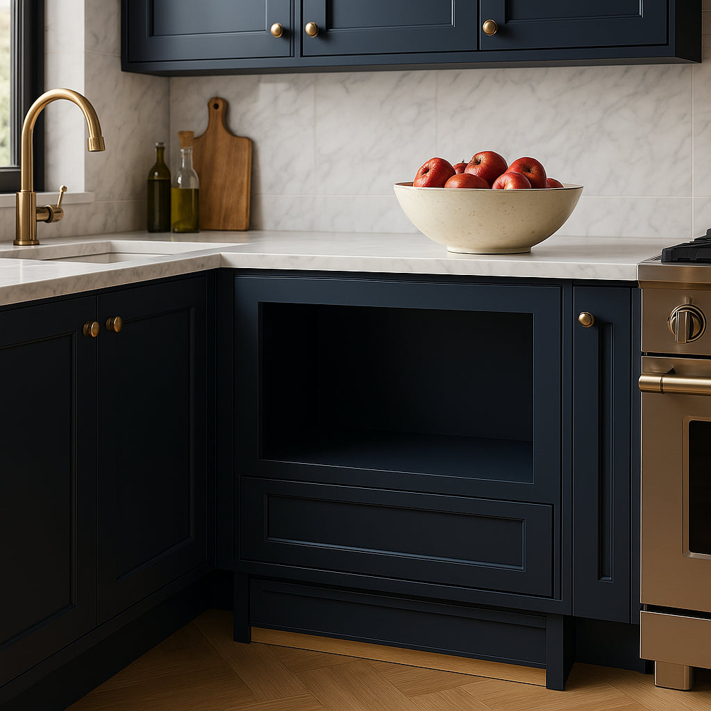 Home Decorators Collection Washington Microwave Kitchen Cabinet, Vessel Blue