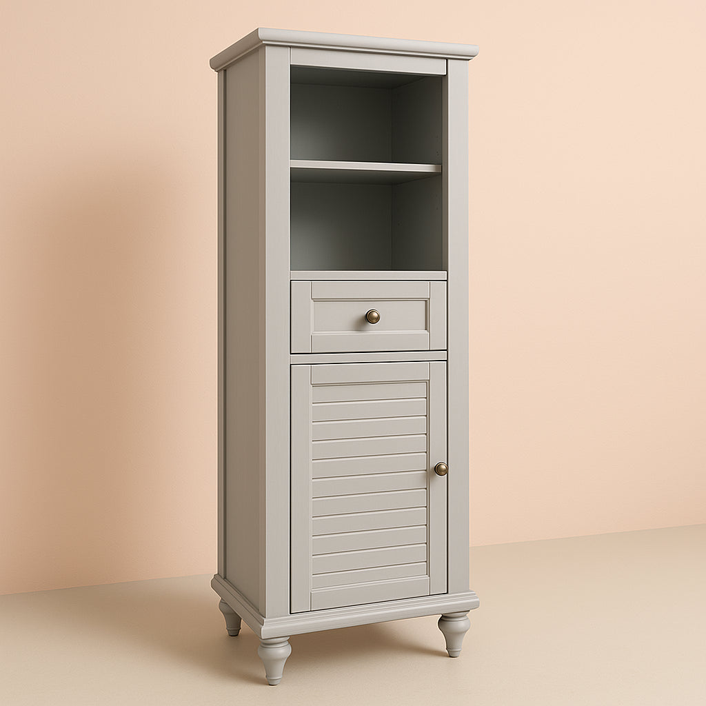 Home Decorators Collection Hamilton 18 in. W x 52.5 in. H Gray Freestanding Linen Cabinet