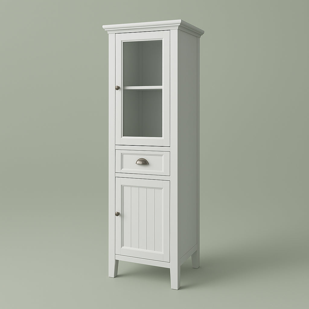 Home Decorators Collection Ridgemore White Freestanding Linen Cabinet