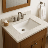 Home Decorators Collection 25-inch Solid Surface Vanity Top in Silver Ash with White Sink