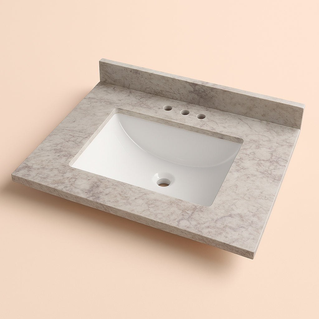 Home Decorators Collection Winter Mist Cultured Marble Vanity Top with Sink
