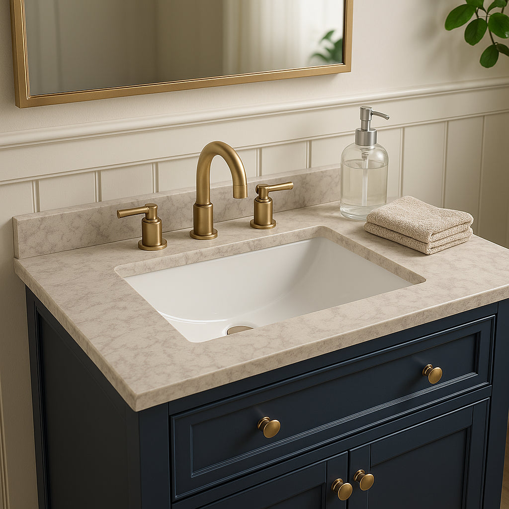Home Decorators Collection Winter Mist Cultured Marble Vanity Top with Sink