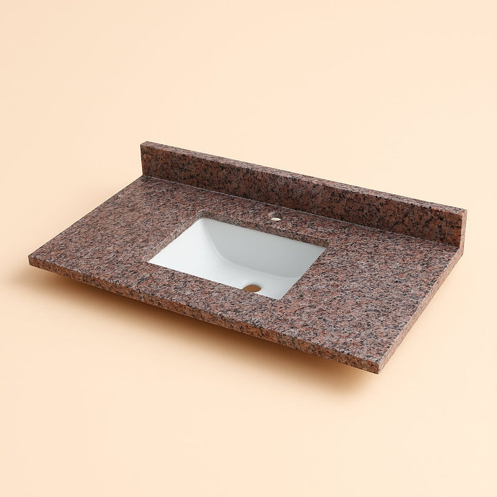Home Decorators Collection 49-inch Stone Effects Vanity Top in Dune with White Sink