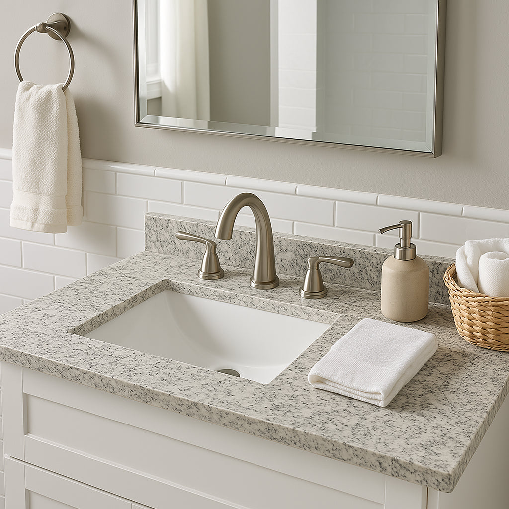 Home Decorators Collection 49 in. Cultured Marble Vanity Top in Everest with White Sink