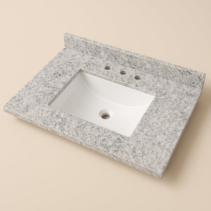 Home Decorators Collection 37-inch Stone Effects Vanity Top in Dune with White Sink