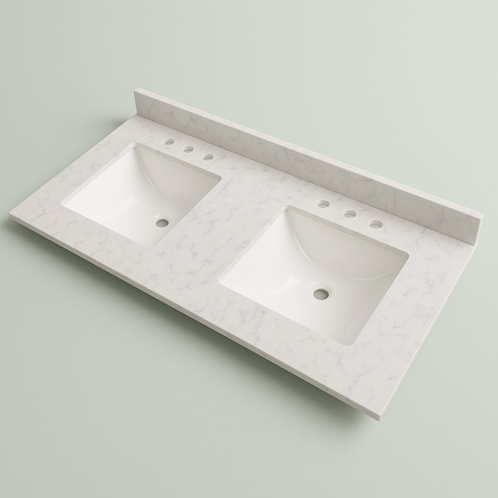 Home Decorators Collection 61 in. Double Sink Vanity Top in Dune