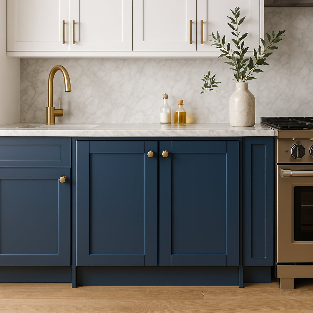 Home Decorators Collection Washington Vessel Blue Shaker Base Kitchen Cabinet