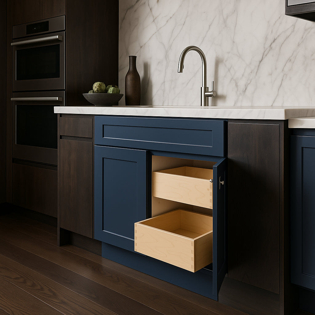 Home Decorators Collection Washington Vessel Blue Shaker Base Cabinet