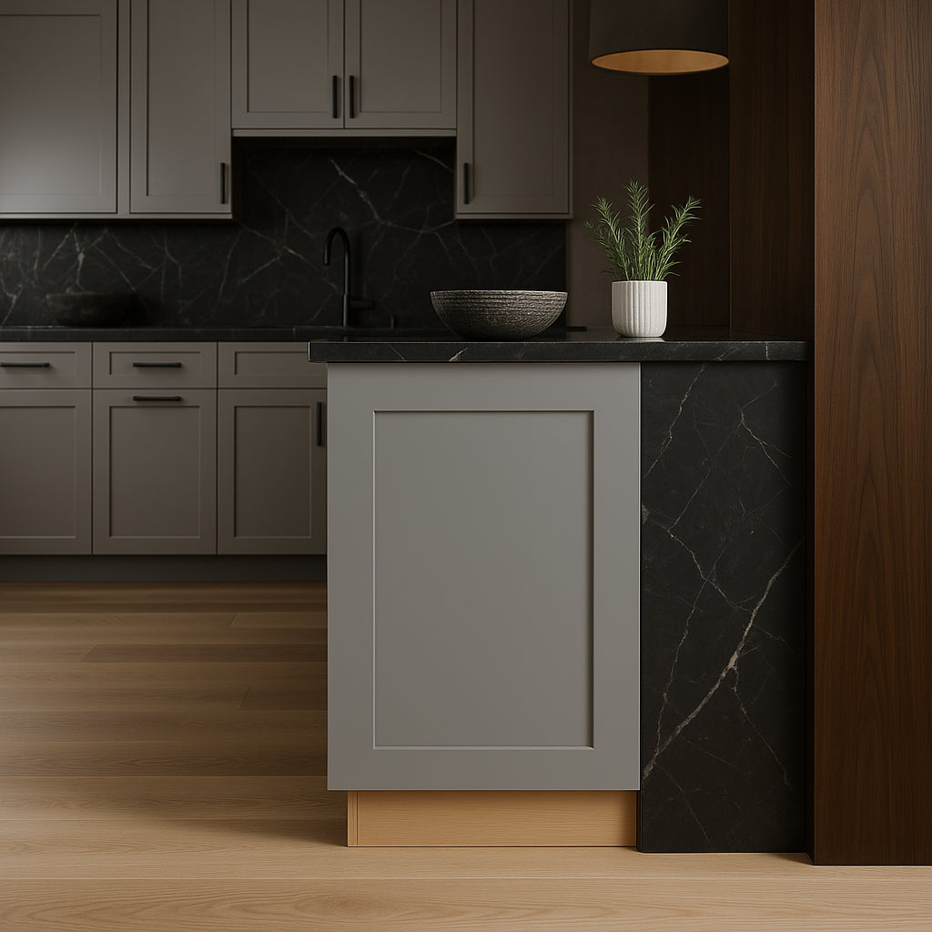 Home Decorators Collection Veiled Gray Shaker Base Kitchen Cabinet