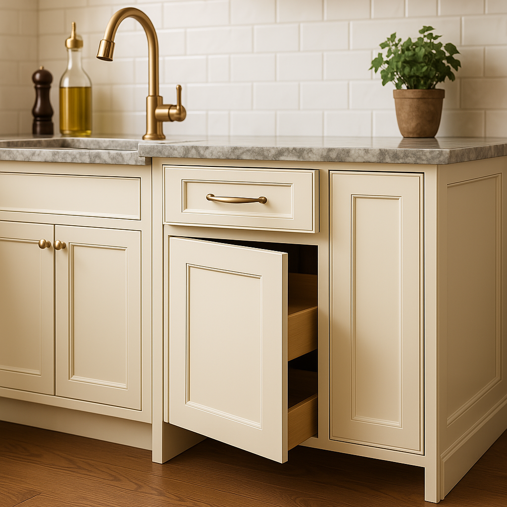 Home Decorators Collection Newport Blended Cream Shaker Style Kitchen Cabinet
