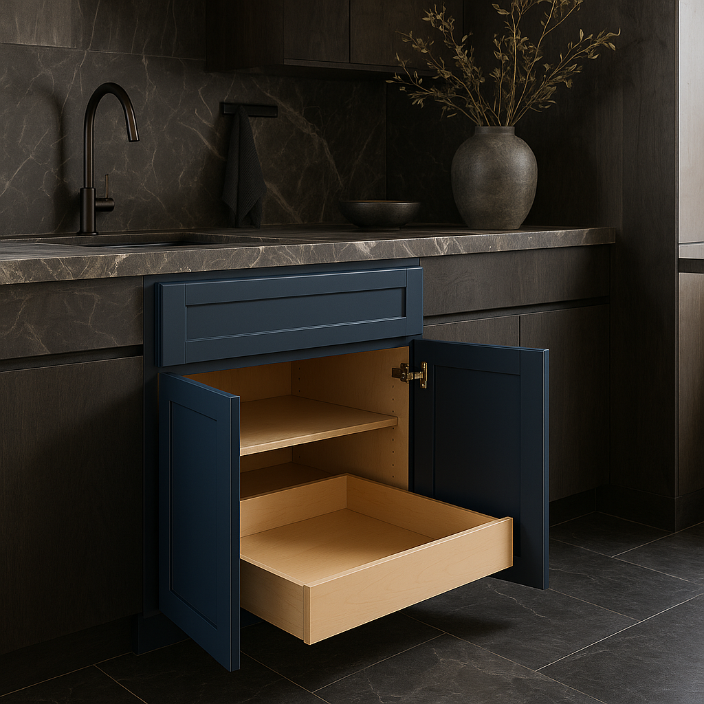 Home Decorators Collection Washington Vessel Blue Shaker Base Cabinet