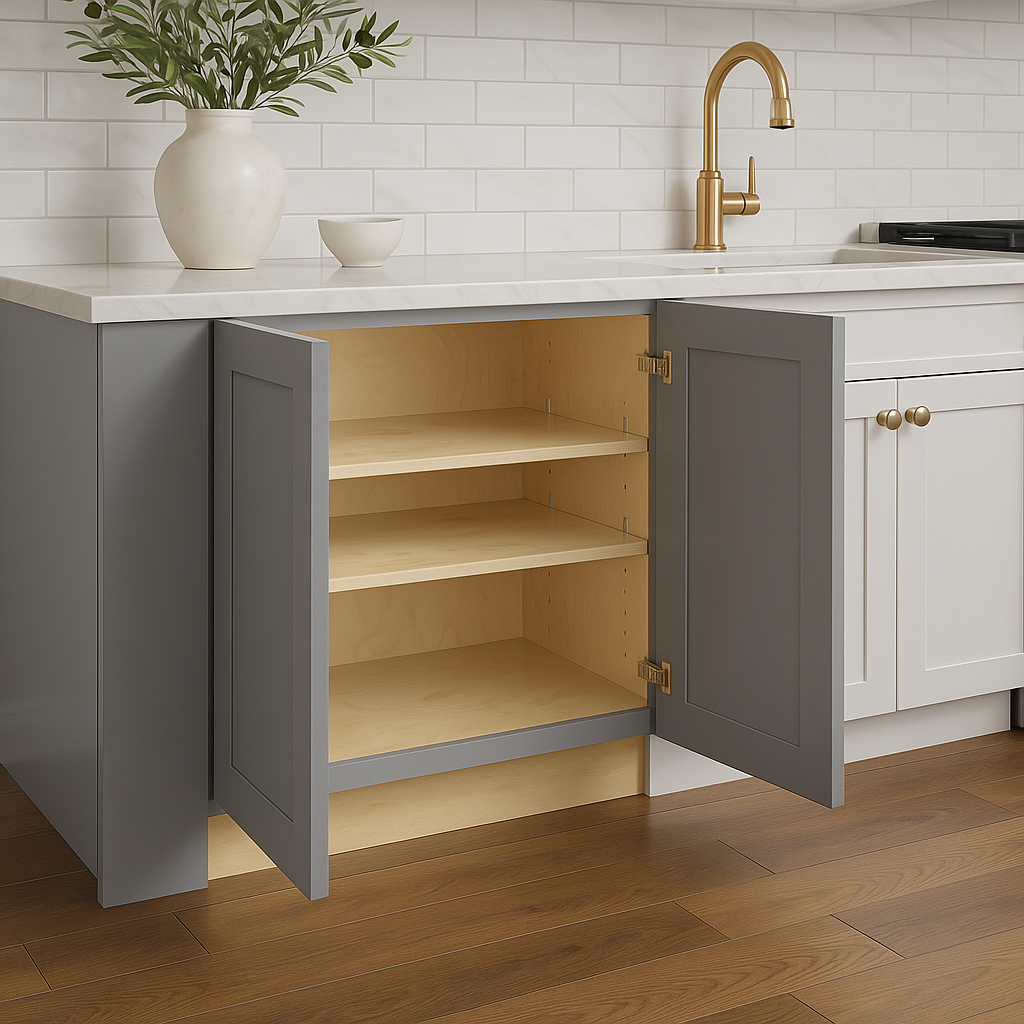 Home Decorators Collection Grayson 36 in. Pearl Gray Kitchen Cabinet