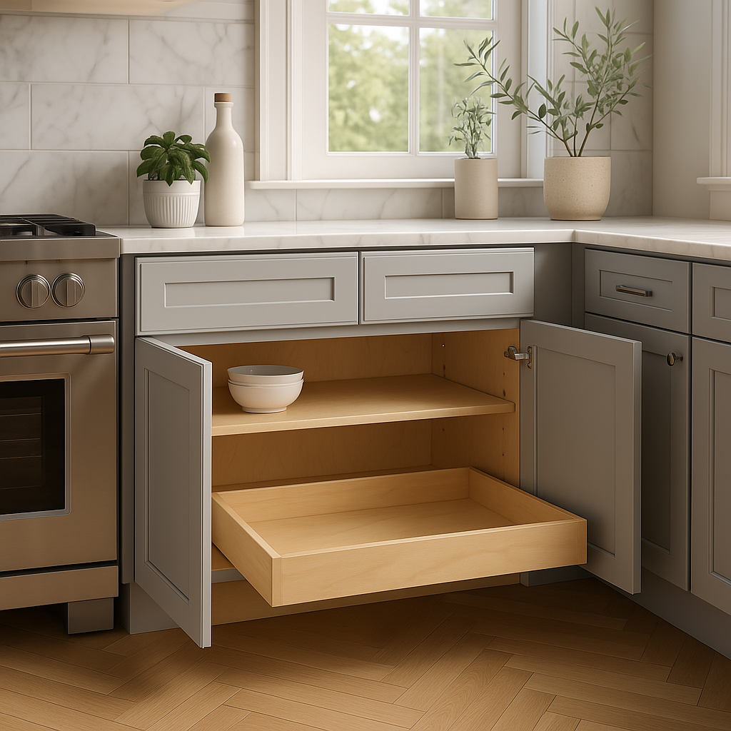 Home Decorators Collection Newport 33-Inch Base Kitchen Cabinet in Pearl Gray